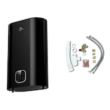 thumbnail of Chauffe Eau Electrique Plat Mural Multipositions Kimoro Noir 50 Litres Sannover + Kit d'Installation Complet NF