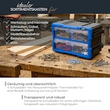 thumbnail of HMF Sortierbox für Kleinteile mit 4 Schubladen, erweiterbarer Sortimentskasten für Schrauben und Werkzeug, 8 Fächer, 29,5 x 19,5 x 16 cm, Blau-Schwarz