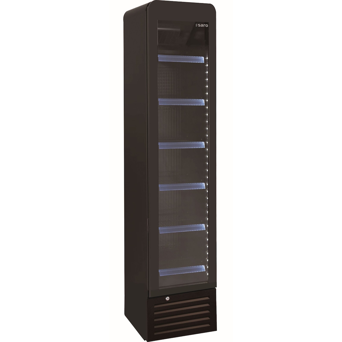 SARO Getränkekühlschrank schmal, schwarz, Modell DK 134 PRO ROUND