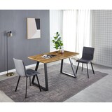 thumbnail of Möbilia eettafel 140 x 80 cm | blad MDF met eiken decor | metalen onderstel | B 140 x D 80 x H 75 cm | naturel-zwart | 18020007 | TAFEL serie