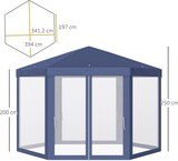 thumbnail of Carpa Jardín Cenador Hexágonal Pabellón Gazebo con Mosquitera 3 Color