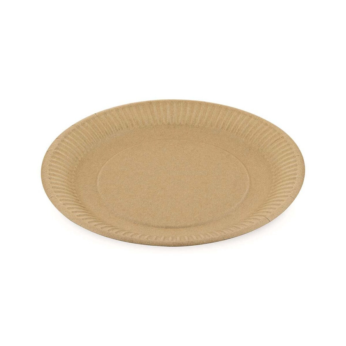 500x Pappteller, braun, rund, 23cm