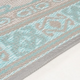 thumbnail of Alfombra de exterior rectangular de  120x180 cm  color azul claro y gris claro , Impermeable, Reversible, Ecológica