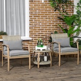 thumbnail of Conjunto de Cadeiras e Mesa em Vime com Estrutura de Alumínio Inclui 2 Cadeiras 1 Mesa de Vidro Temperado Natural e Marróm