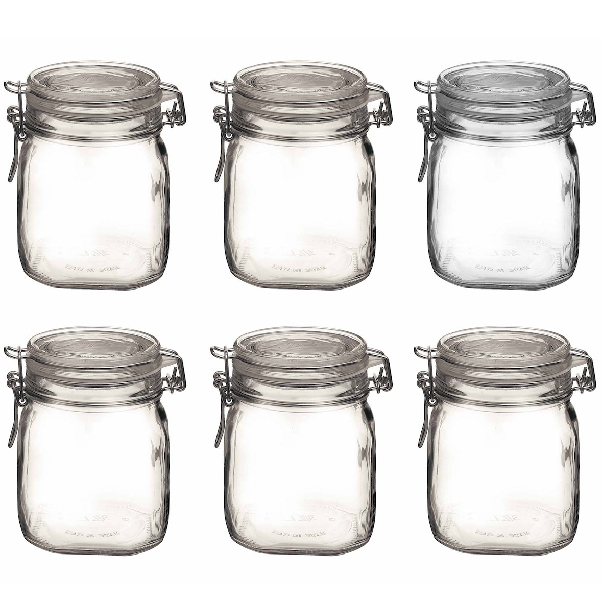 Drahtbügelglas Einkochglas Einweckglas 750 ml [6 Stück] Einmachglas eckig