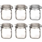 thumbnail of Drahtbügelglas Einkochglas Einweckglas 750 ml [6 Stück] Einmachglas eckig