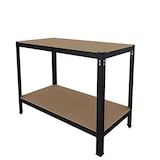 thumbnail of Banco Tavolo Da Lavoro Senza Bulloni In Acciaio Metallo e MDF Portata Fino 550 Kg 2 Ripiani Regolabili Garage Officina Cantina 90 x 100 x 60 cm Nero