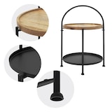 thumbnail of Beistelltisch Tisch Couchtisch Sofatisch 2 Ebenen Metall Holz Schwarz Rund Ø35cm