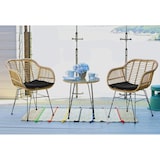 thumbnail of Möbilia Garten Sitzgruppe 5-tlg aus Polyrattan | 2 Stühle inkl. Sitzkissen | Tisch B 52 x T 52 x H 54 cm | natur-schwarz | 10020005 | Serie GARTEN