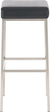 thumbnail of Décoshop26 - Set aus 2 Barhockern mit Fußstütze schlichtes Design 85 cm hoch aus schwarzem PVC und Edelstahl 10_0004371