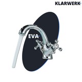 thumbnail of EVA | Vintage Wasserhahn Bad Chrom glänzend Bad Armatur | Retro Premium Edelstahl Armatur für Waschbecken | Hotel Gastro Mischbatterie 2 Anschlüsse