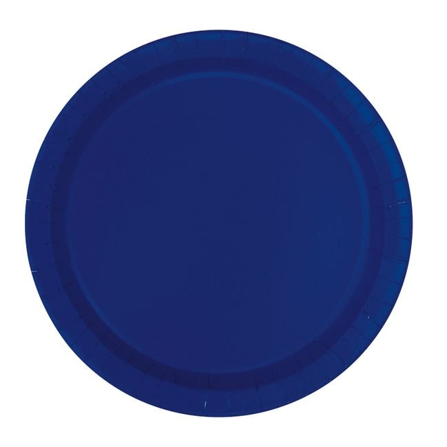 16 grosse Teller dunkelblau