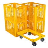 thumbnail of 4 Stück Bäckerkisten 600 x 400 x 410 mm + 1 Transportroller in Gelb