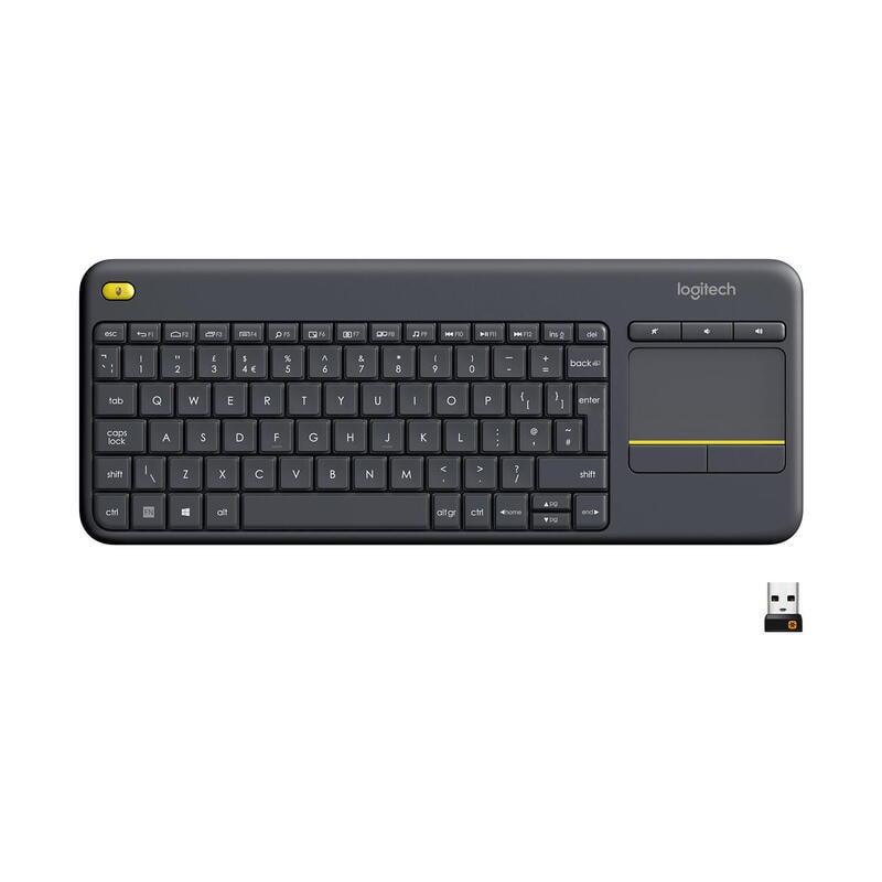 Teclado Holandes Logitech K400 Plus Tv Rf Inalambrico Qwerty Internacional De Ee.Uu. Negro