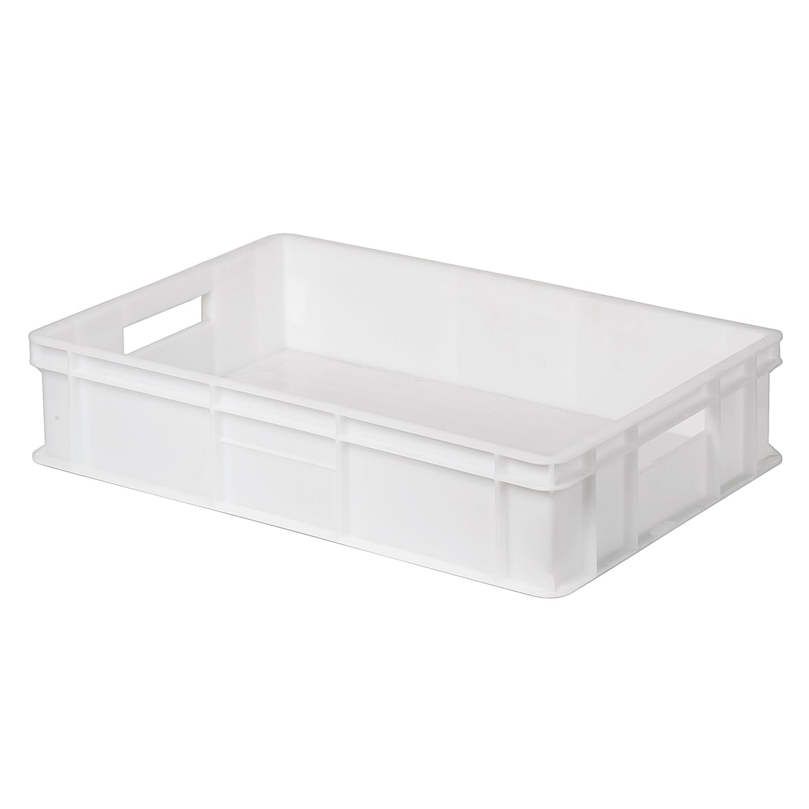 Cassetta chiusa in PEHD (Polietilene ad alta densità) per trasporto e conservazione alimenti - L 60 x P 40 x H 13 cm - Bianco neutro