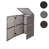 thumbnail of Mülltonnenverkleidung | HxBxT 110x65x66 cm | Poly-Rattan 120l | Grau | Mülltonnenbox Mülltonnenabdeckung