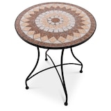 thumbnail of Mosaiktisch, 60 cm Ø, Gartentisch mit Mosaikmuster, Kleiner Balkon- und Terrassentisch mit mediterranem Flair, Rotbraun-Terrakotta-Grau, Raburg Mayla