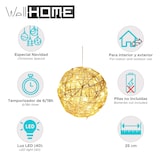 thumbnail of WellHome - Champagnergoldene leuchtende Weihnachtskugel mit 40 warmweißen LED-Lichtern Ø25cm