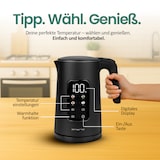 thumbnail of Emerio Wasserkocher mit Temperaturregelung 1,7 Liter – Touch-Bedienung – 360° drehbar – Warmhaltefunktion – 2200 W – WK-132229 – Schwarz