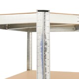 thumbnail of Estantería esquina 4 niveles madera contrachapada y acero plata