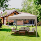 thumbnail of Gazebo Pieghevole Impermeabile 3 x 3 M Giardino Con 4 Sacche Pesi Sacca Trasporto Chiusura Fisarmonica Struttura Acciaio Copertura 160 gr/m² Tortora