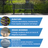 thumbnail of Andrys - Panchina da Esterno Design Moderno, con Viterie e Tappi in Pvc Neri, in Acciaio Zincato a Freddo, Colore Nero, 150 x 82 x 50 cm