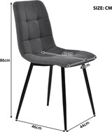 thumbnail of Essgruppe Esstisch Set 5 teilig Schwarz 100x100x74 cm mit 4 Stühlen MDF Marmoroptik Metallgestell, verstellbare Füße, modern