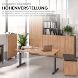 thumbnail of bümö höhenverstellbarer Schreibtisch O-Serie 180x80 cm in Graphit, Gestell in Silber - großer PC Tisch für's Büro manuell höhenverstellbar,