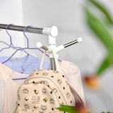 thumbnail of Perchero Estándar de Ropa Ajustable Portátil Ruedas 68,5x42x87-145 cm Blanco Plata