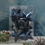 thumbnail of Weihnachtsbaumschmuck Sterne bruchfest glänzend glitzernd blau 6St.