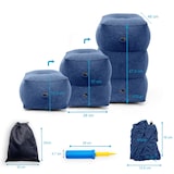 thumbnail of Intirilife Fußstütze Reise Hocker Kissen in Blau - 46 x 28 x 47.5 cm - Fuß Stützkissen Aufblasbar Faltbar mit Tasche und Luftpumpe für Unterwegs