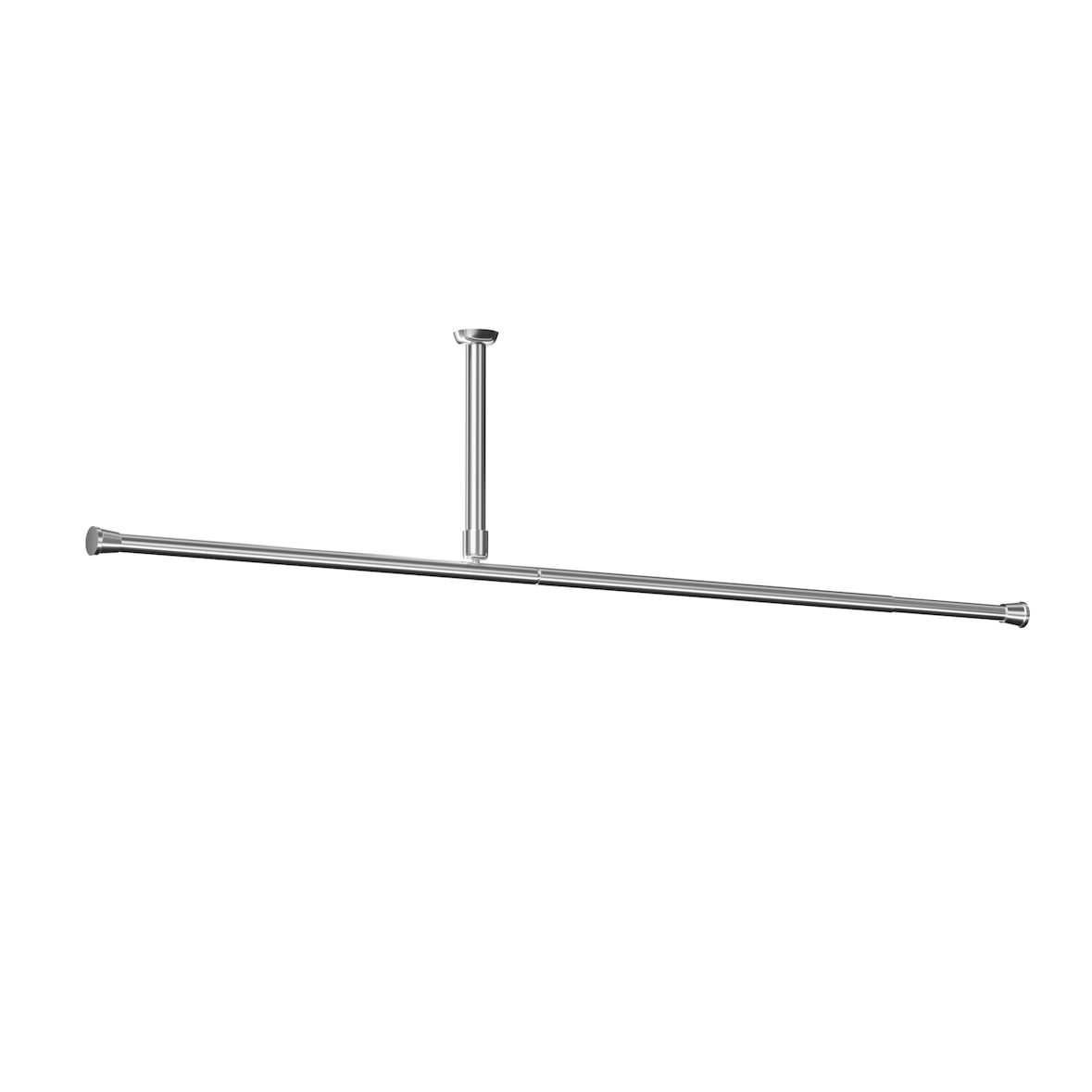 Alu Duschvorhangstange Gardinenstange 4 m extra lang Silber 250-400 cm inkl. Deckenhalterung