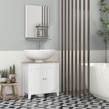 thumbnail of kleankin mueble para debajo del lavabo armario lavabo con pie armario bajo con 2 puertas y estante ajustable estilo moderno 60x30x60 cm blanco