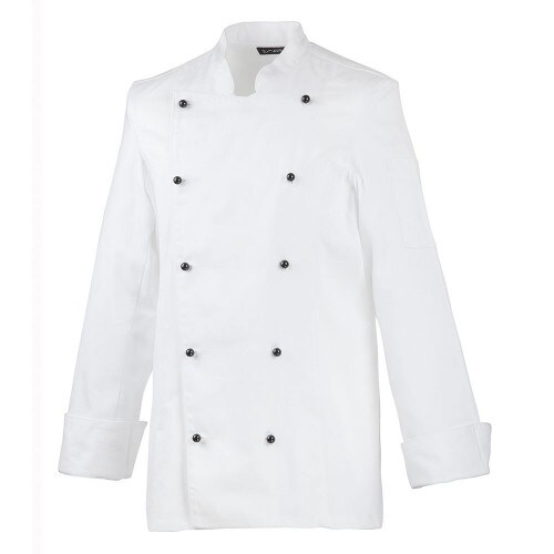 214 - Damenkochjacke Langarm, tailliert : weiß 100% Baumwolle 230 g/m² (15) 4XL