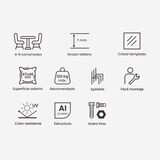 thumbnail of Conjunto de mesa e cadeiras para exterior, vidro temperado, alumínio e vidro, cor antracite, mesa: 150x150x72 cm cadeira: 57x74x96,5 cm