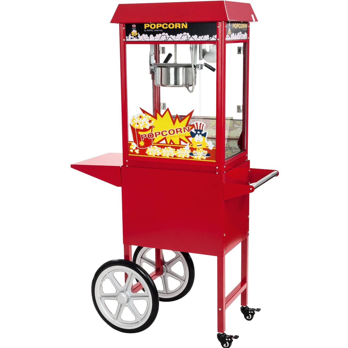 Royal Catering - Popcornmachine met kar - Rood