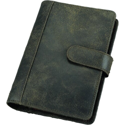 bind Systemplaner A6 Echt Leder split washed Druckknopf vintage Optik Kalender Terminkalender braun 10101