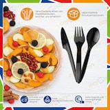 thumbnail of DayBays 100 Stk. Plastikgabel Mehrweg 18 cm Plastik Schwarz Spülmaschinenbeständig