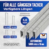 thumbnail of MONZANA® Tackerklammern 5000 Stück 16mm