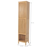 thumbnail of Teak-Hochschrank HWC-M70, Badschrank, 2 Türen 5 Fächer, hochwertiges B-Grade-Teak (Kernholz, 20-30 Jahre) 181x41x35cm