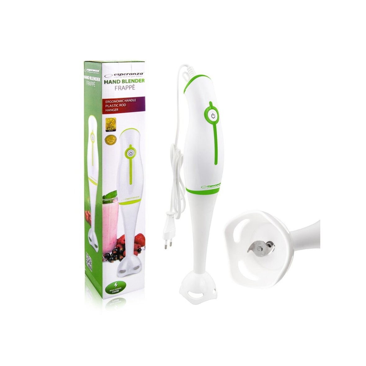 Esperanza Frappé Stabmixer mit Edelstahlmesser