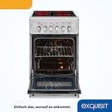 thumbnail of Exquisit ECM 5-4 Elektro-Standherd, Glaskeramik, 46 L Backofenvolume,  Bräterzone
