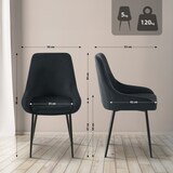 thumbnail of Esszimmerstuhl PUNAR - Samt Schwarz 50x53x86 cm Schwarz | Essstühle Esszimmerstühle Küchenstühle Wohnzimmerstühle