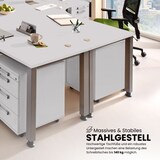 thumbnail of bümö manuell höhenverstellbarer Eckschreibtisch weiß, Schreibtisch L Form 200x120 cm - Eckschreibtisch höhenverstellbar, L Schreibtisch, PC-Tisch