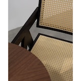 thumbnail of Chaise avec structure noire en bois, Assise et dossier en Cannage Naturel
