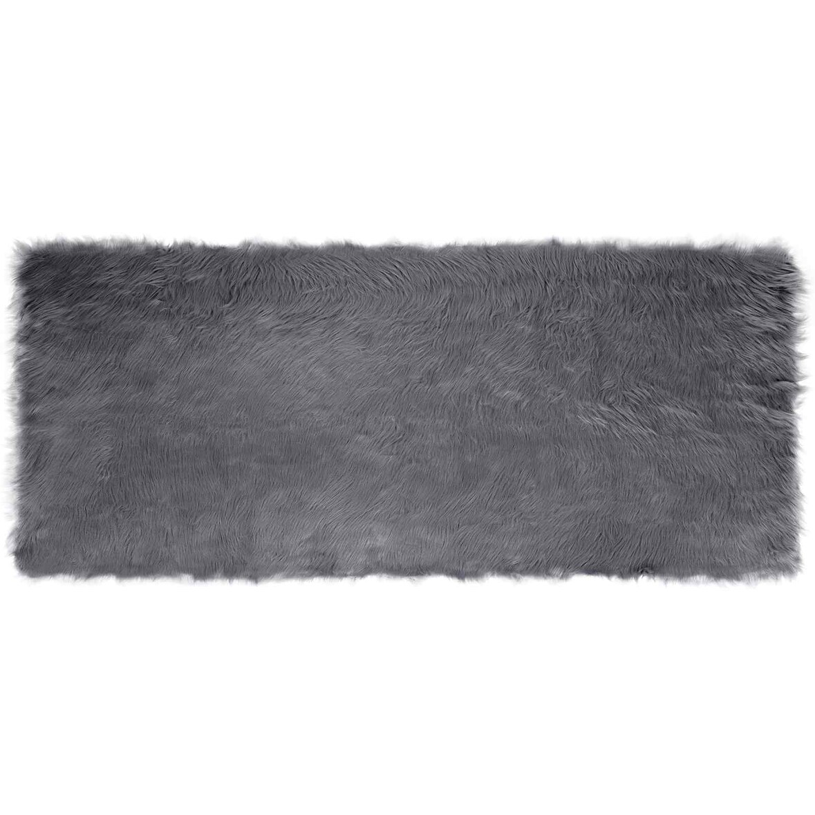 vidaXL Kunstschaffell Teppich Tafalla Anthrazit 80 x 200 cm Polyester