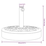 thumbnail of Helloshop26 - Base rotonda per ombrellone per pali da 38-48 mm 45 x 35,5 cm stabilità rinforzata design senza tempo in PE nero 02_0056646