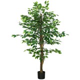 thumbnail of HOMCOM ficus artificial con maceta 150 cm planta artificial con 882 hojas para interiores decoración en salón oficina casa verde