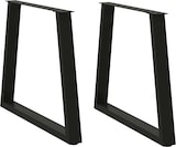 thumbnail of vidaXL Esstisch Beine V-Form 2 Stück Schwarz 70x(72-73,3) cm Stahl
