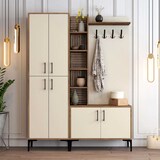 thumbnail of Meuble d'entrée en aggloméré Viyana crème et noyer Hanah Home